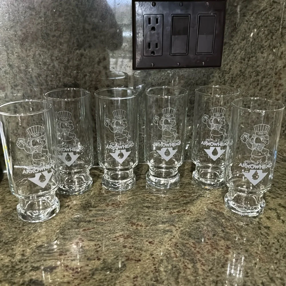 Arrowhead X Olympics 1984 Etched Sam the Olympic Eagle Glasses 6 Understated